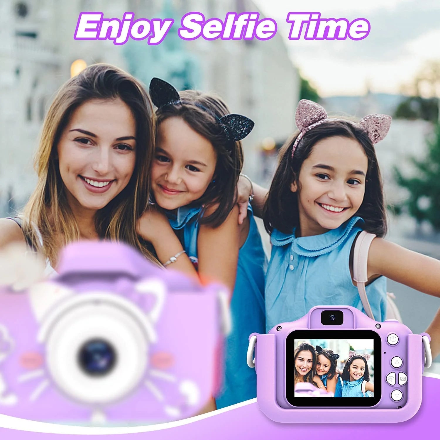 Kids Camera with Cartoon Soft Silicone Cover, 32G SD Card Included H87871