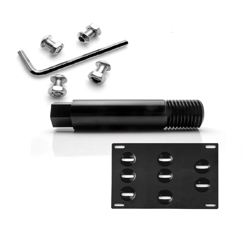 Black Front Bumper Tow Hook License Plate Mounting Bracket Adapter Kit N183