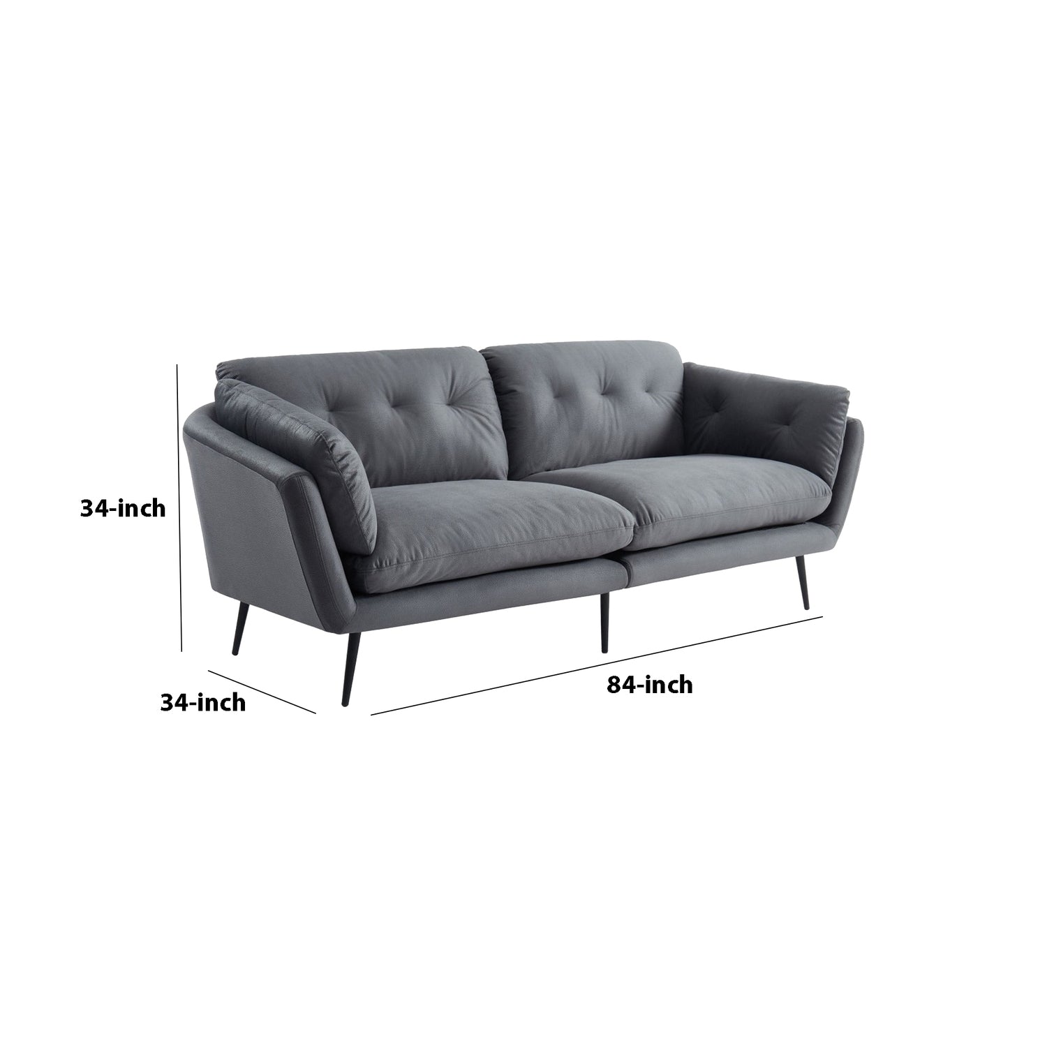 Dark Gray Fabric Upholstered Sofa L87508