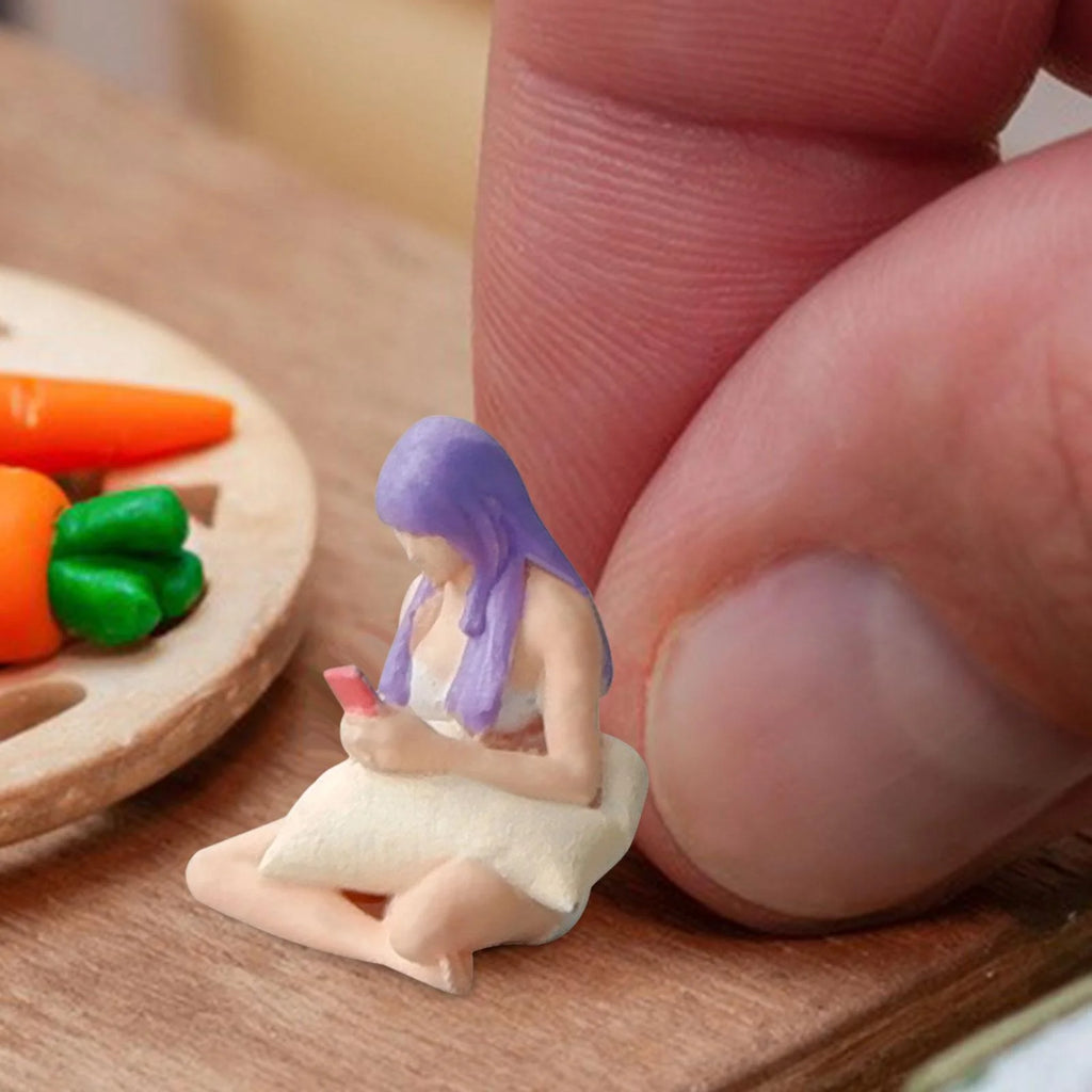 Simulation Girls Figures 1/64 People Figures Sand Table Ornament Tiny People Model DIY Crafts J96687
