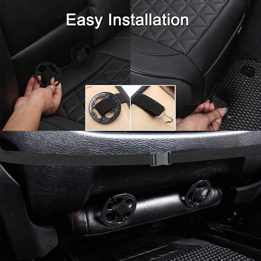 Waterproof PU Leather Car Seat Covers for Front and Rear Seats, Black W183198