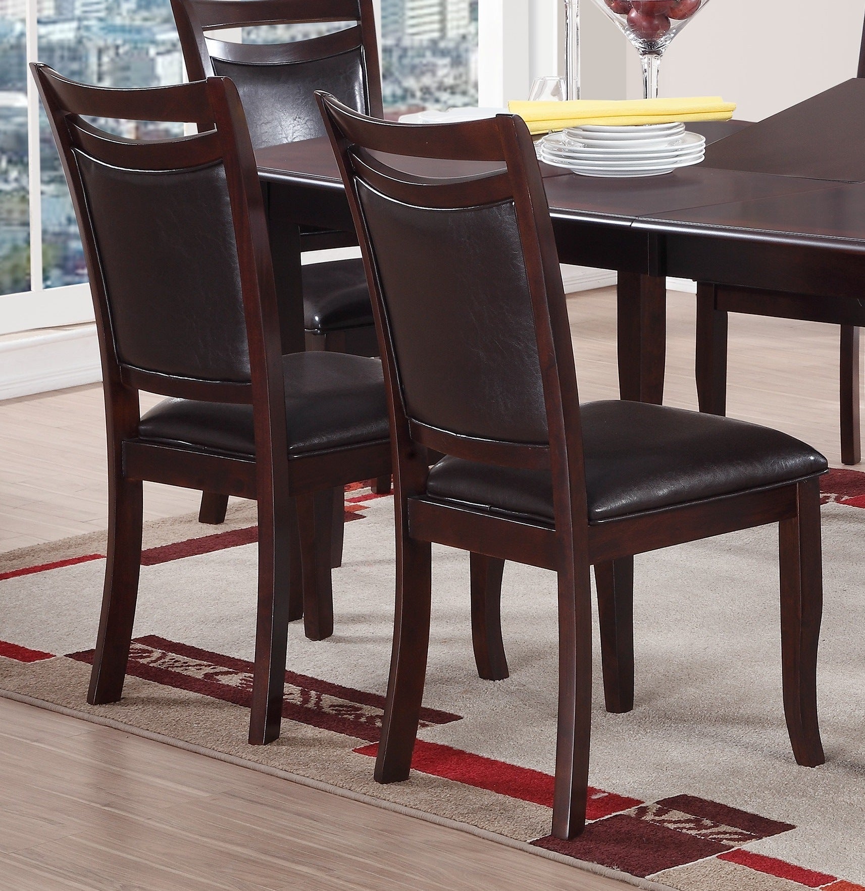 Set of 2 Brown Faux Leather Side Chairs J396501