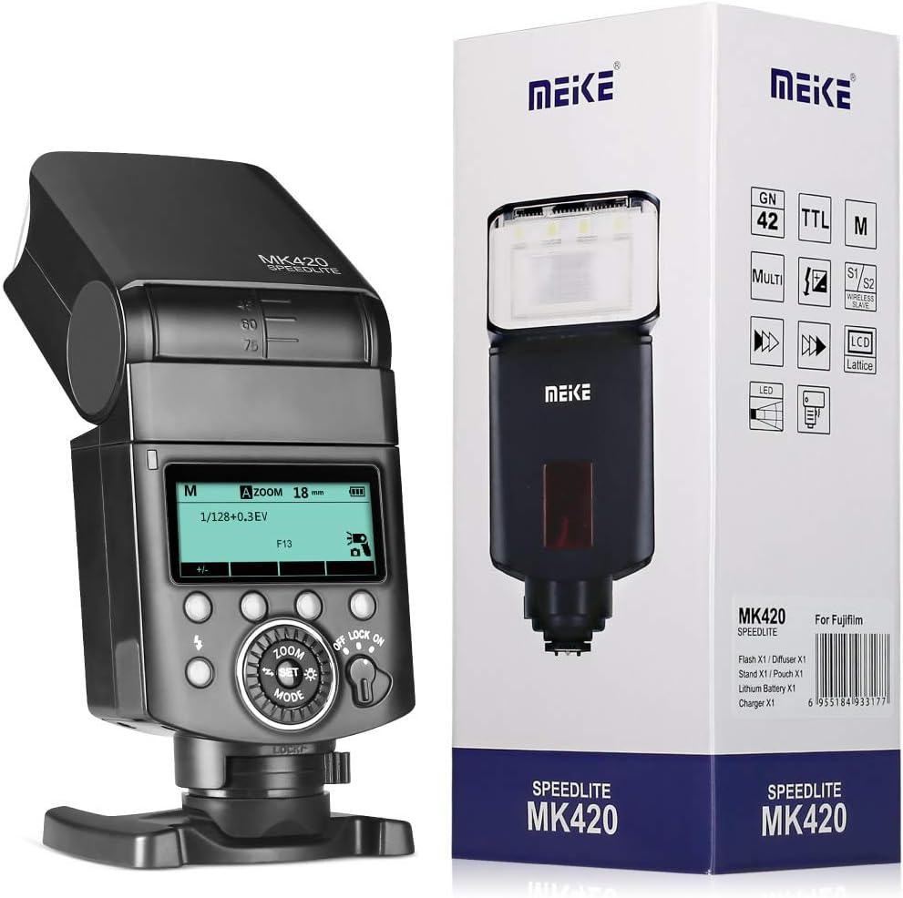 Pack of 2 Camera Flash Speedlite with LCD Display Y39668