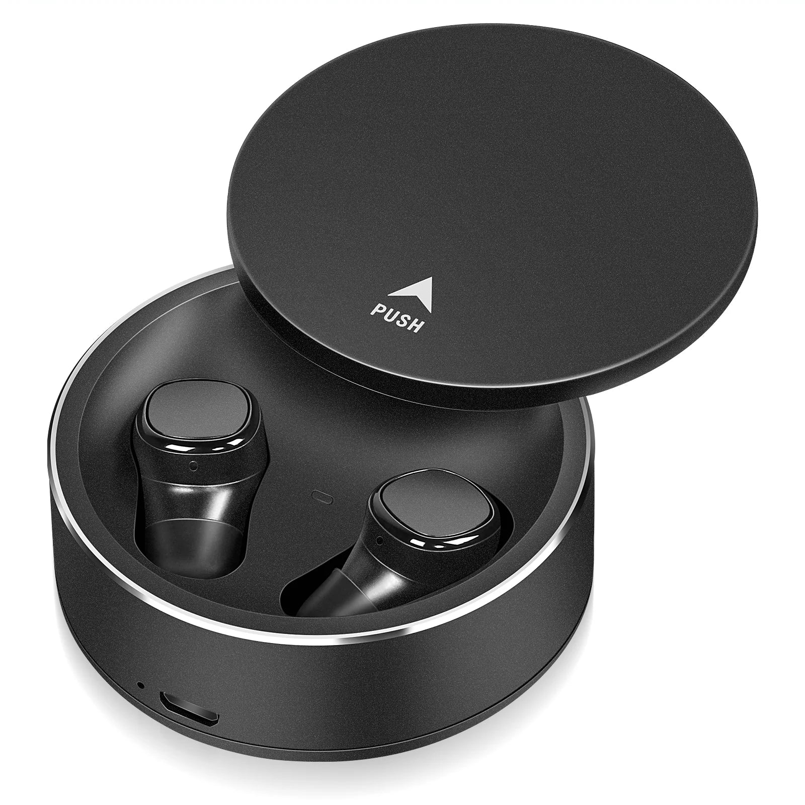 True Wireless Earbuds IPX5 Waterproof Touch Control with Mic Bluetooth Headphones - Black Q584241