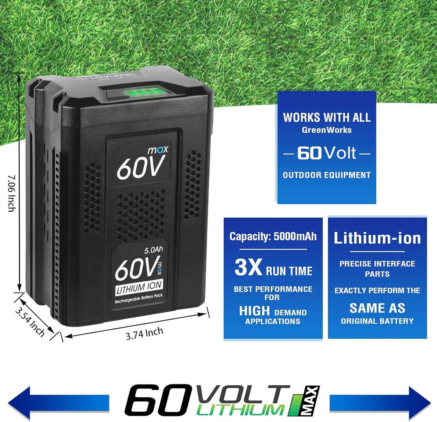 60V 5.0Ah Lithium Ion Replacement Battery R945