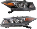 2008 2009 2010 Honda Accord Headlight Assembly Pair w/Bulbs S5781