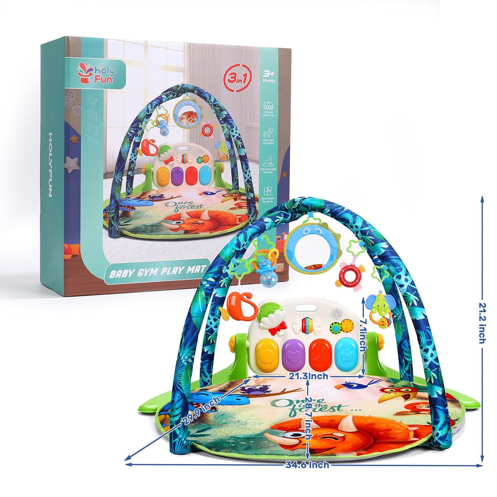 Baby Gym Play Mat with 5 Sensory Teether Toys D211