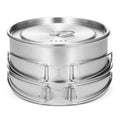 2pcs Stainless Steel Camping Cookware Set with Mesh Carry Bag F879