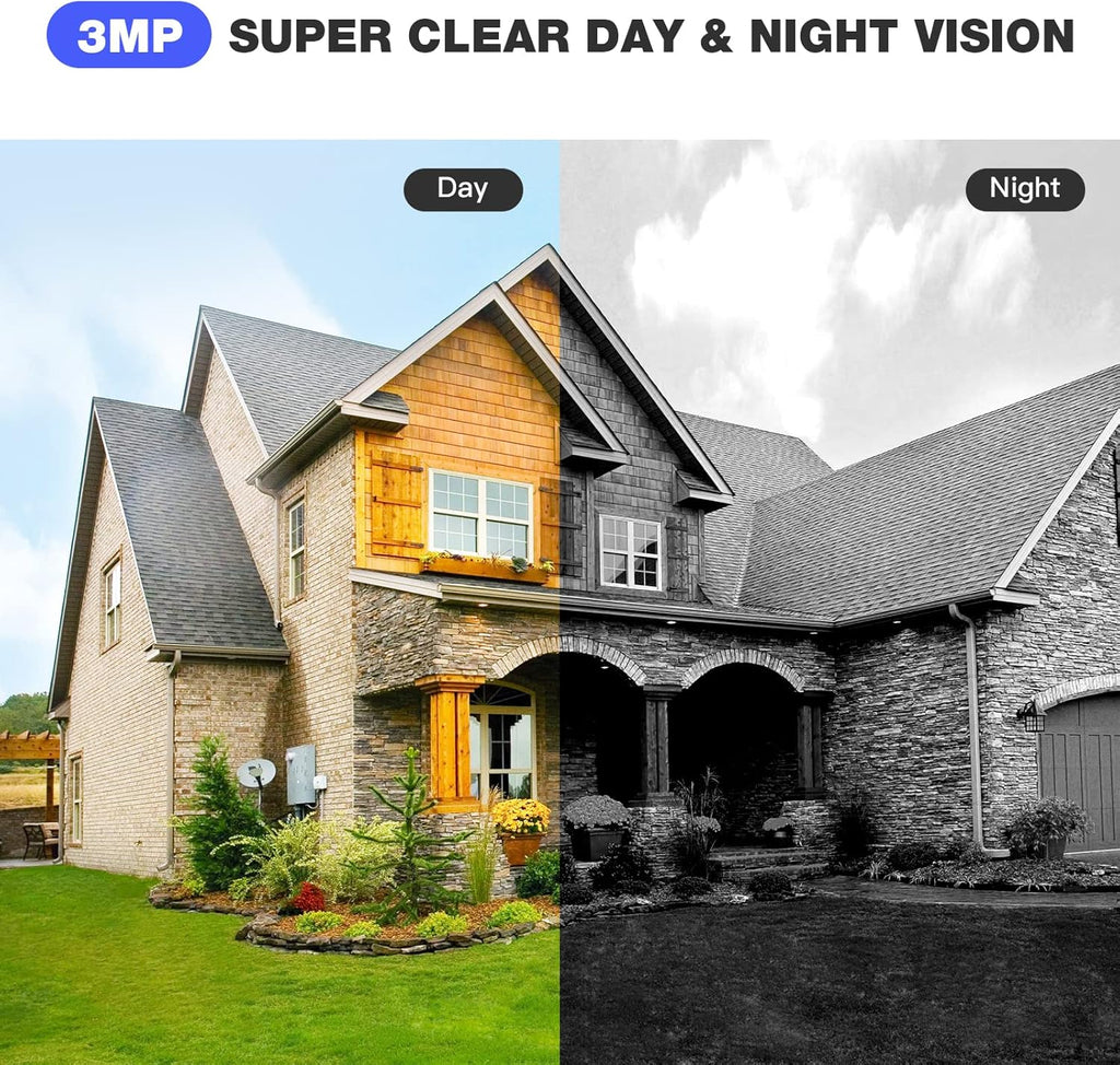 2K Solar Wireless Security Camera System with 3 WiFi Cameras and Base Station F84547