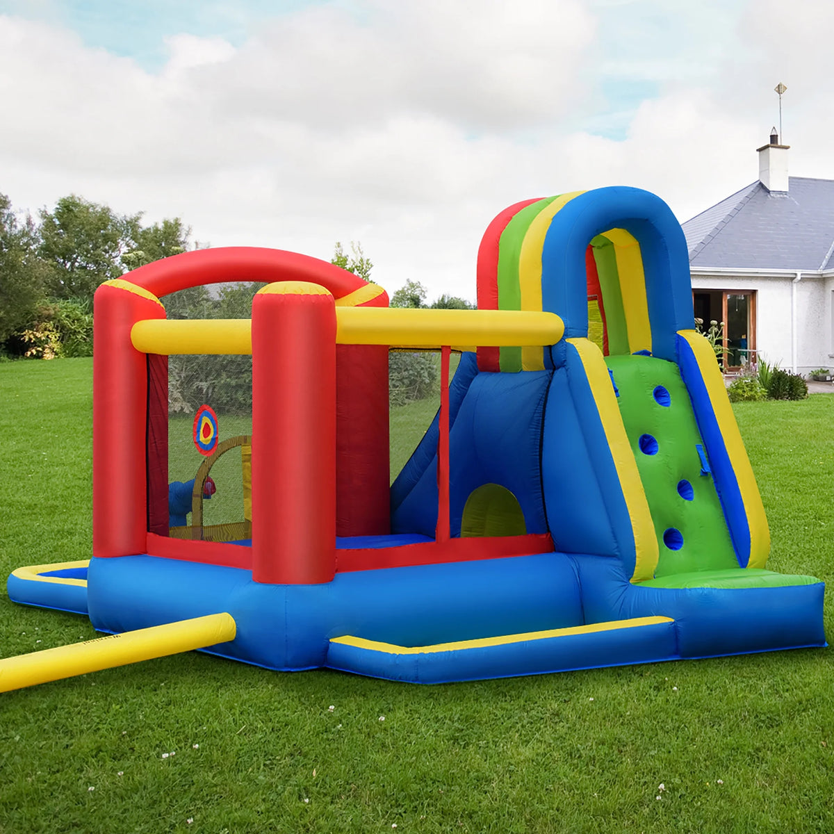 Inflatable Kid Bounce House Slide Splash Pool Jumping Castle W38713