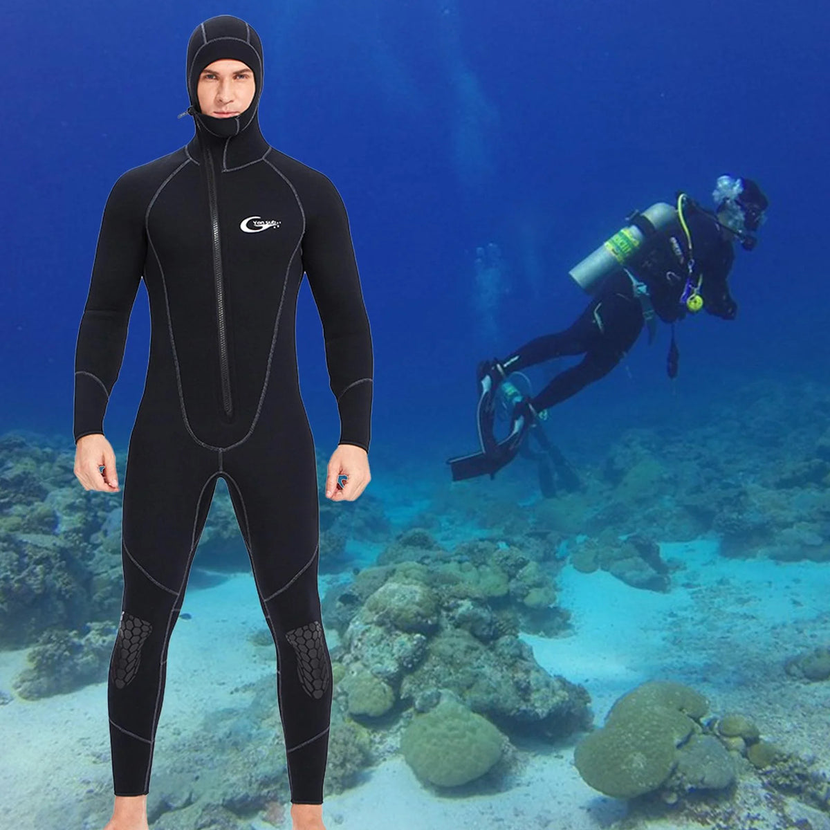 3mm Neoprene Front Zip Full Body Wetsuit XXL Y349