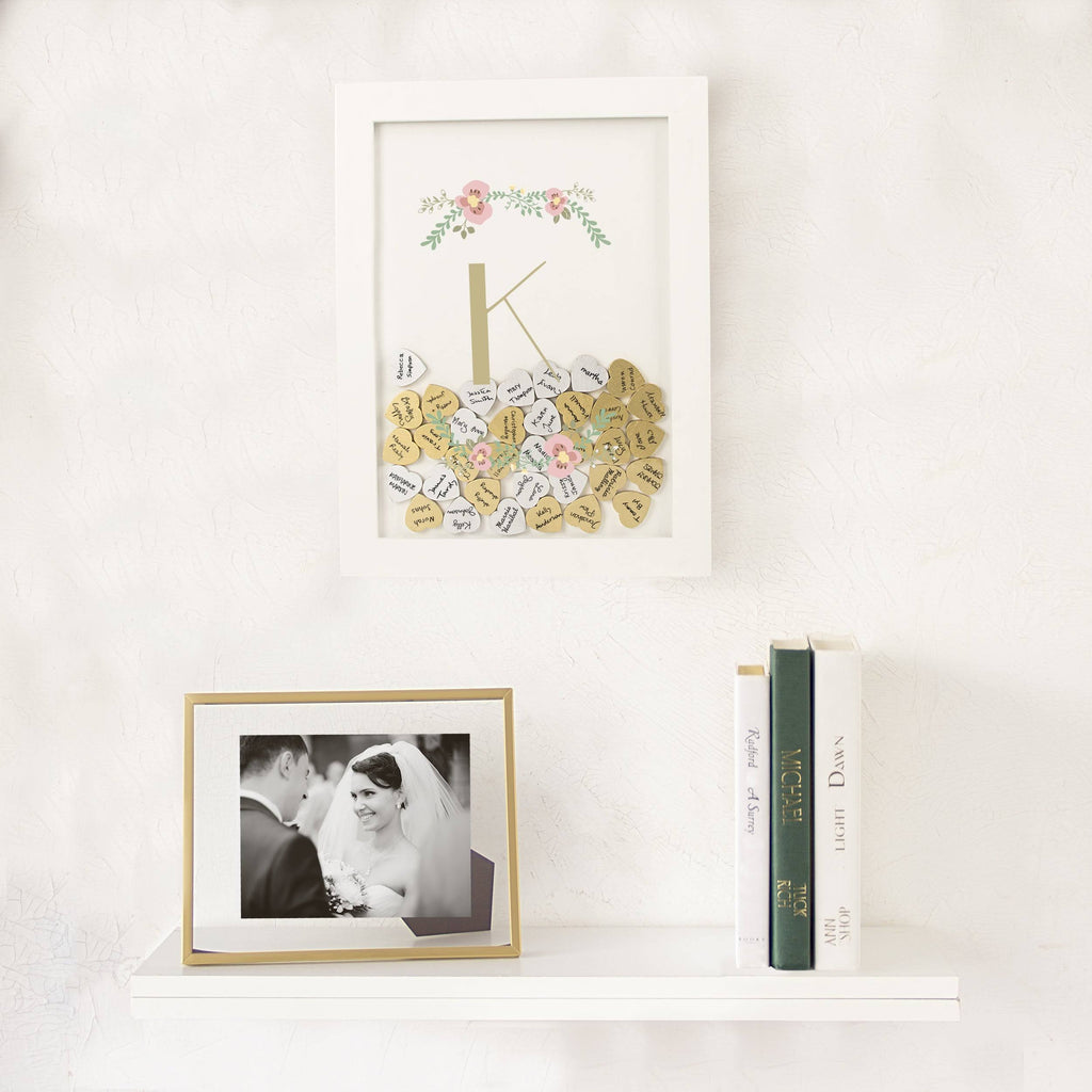 Floral Heart Drop Guestbook M8725