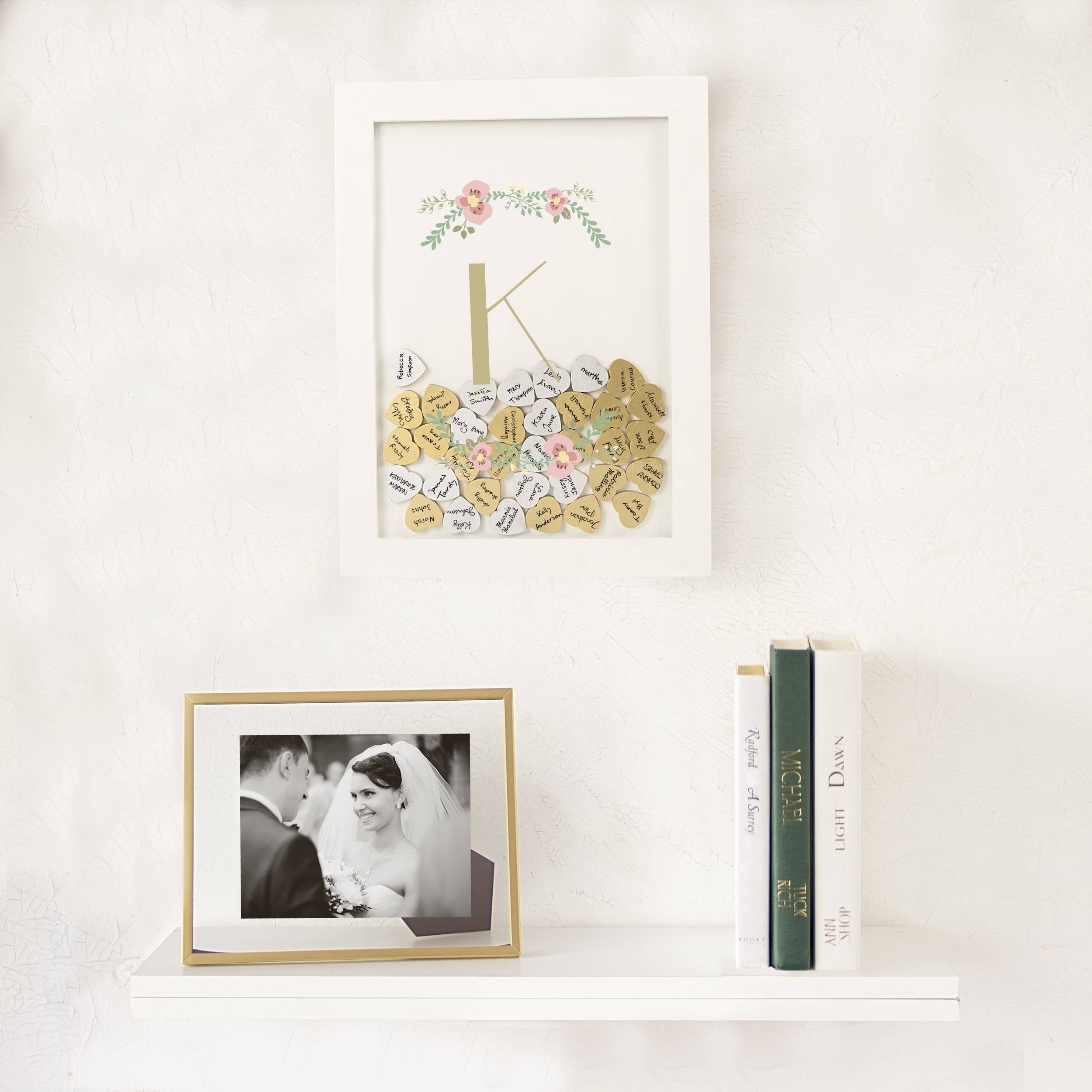 Floral Heart Drop Guestbook M8725