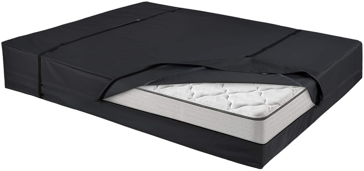Full Gray Canvas Mattress Bag with Zipper and Straps D1202