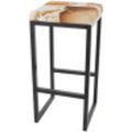 Gray Metal Bar Stool with Black Base Y732018