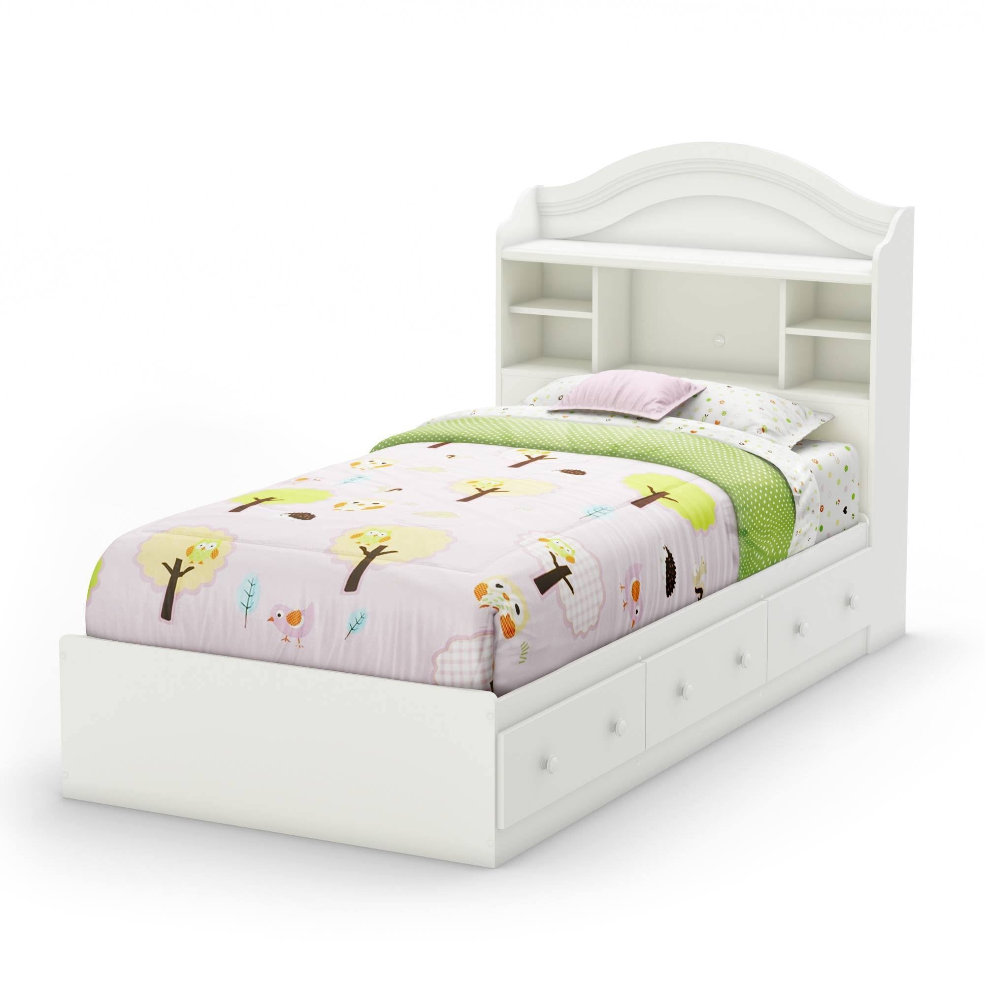 Pure White Twin Bookcase Headboard Q10503