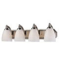 4 Light Bath Lighting with Satin Nickel White Swirl Glass 27 in 240 Watts W730095