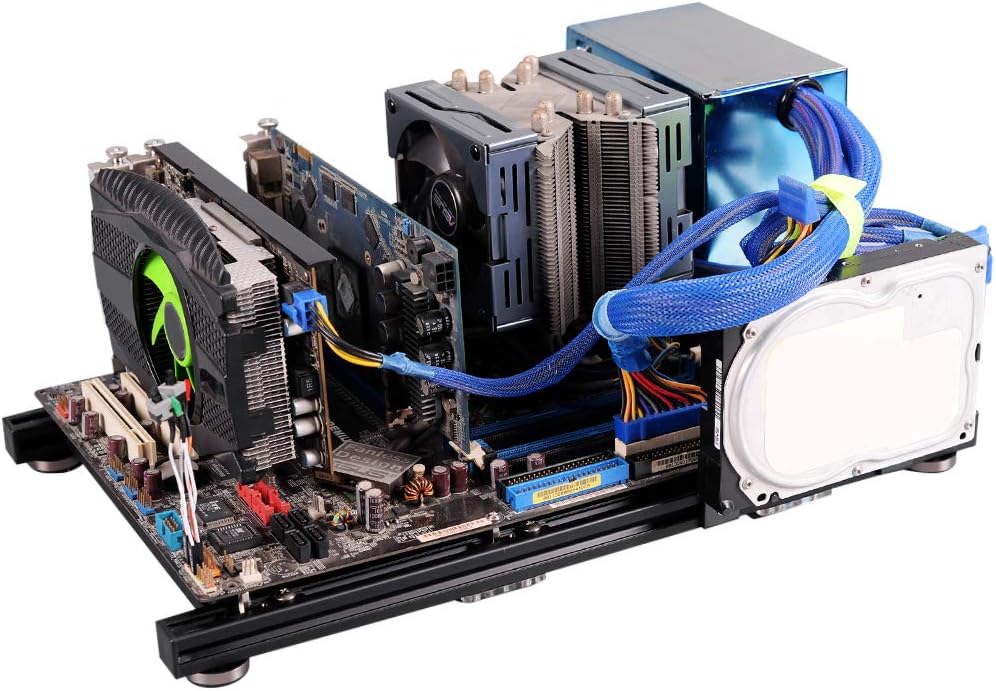 Red Open Aluminum Frame Motherboard Chassis Z964