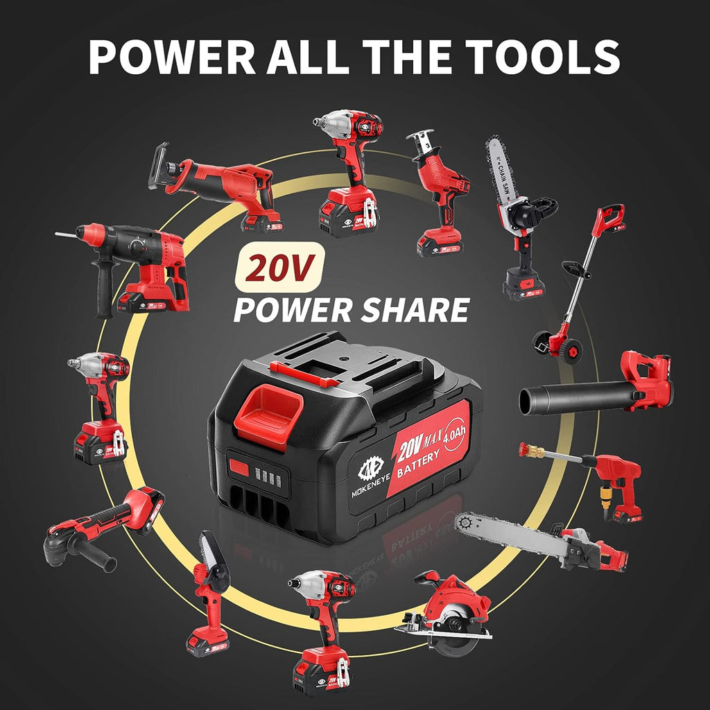 20V Cordless Brushless Impact Wrench with 4.0 Ah Battery, 300 Ft-lbs Torque, 1/2 Inch U91720