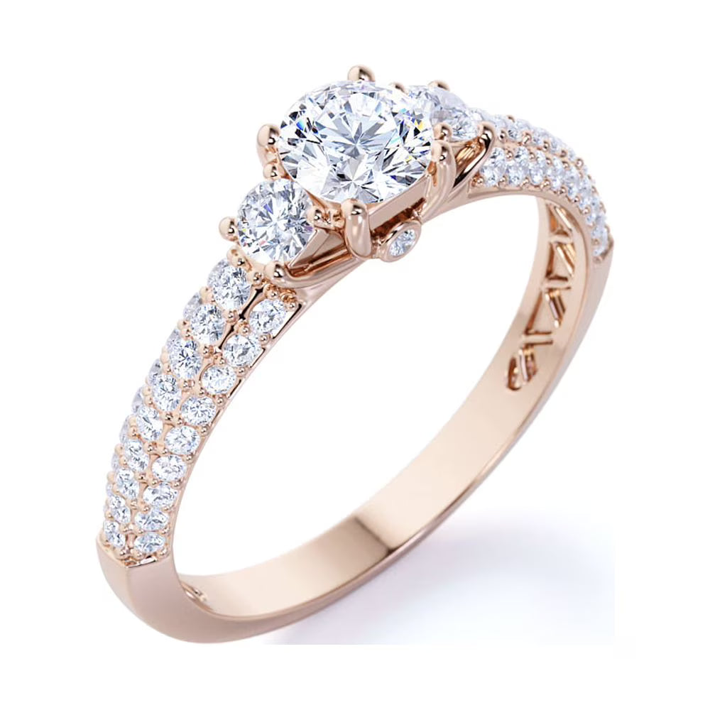 14K Rose Gold Lab Grown Diamond Ring V7515