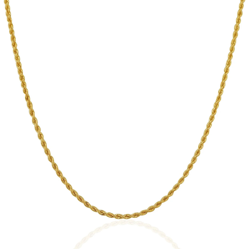 14k Yellow Gold Solid Rope Chain 24 in J8882