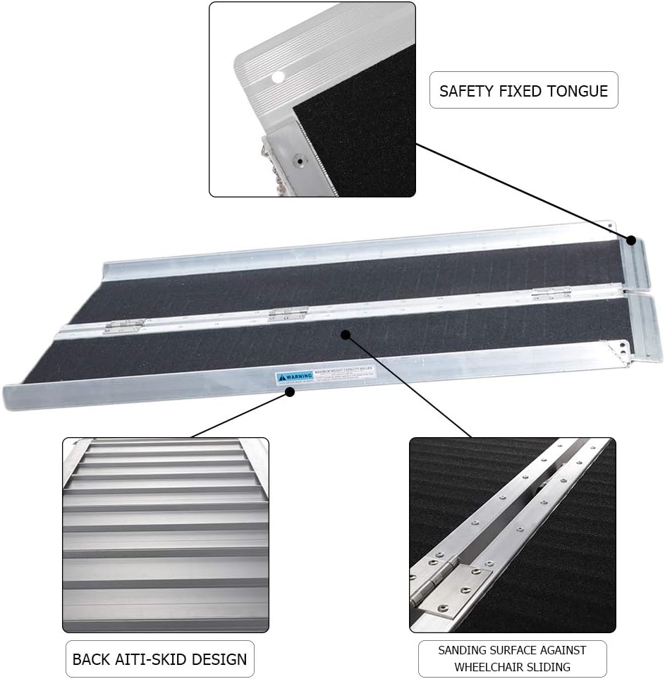4ft Aluminum Wheelchair Ramp Threshold Portable Ramps S65281