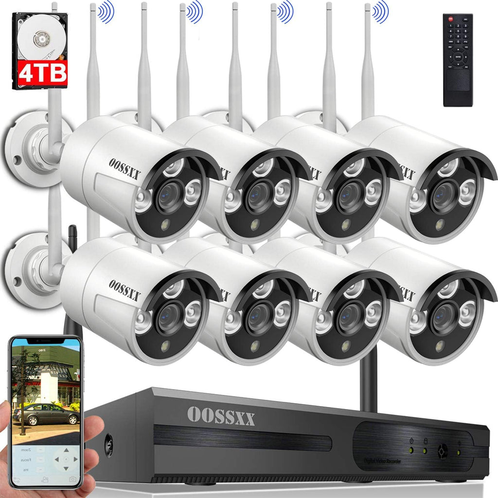 3K 5.0MP 1944P Wireless Security Camera System with 4TB Hard Drive and 8 Cameras U8974