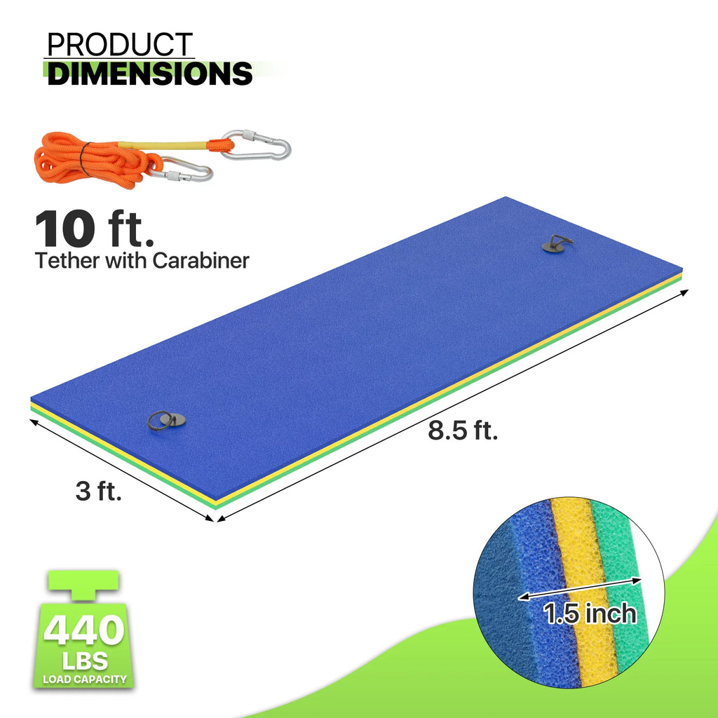 9x3FT 3-Layer Tear-Resistant XPE Foam Water Floating Pad C211