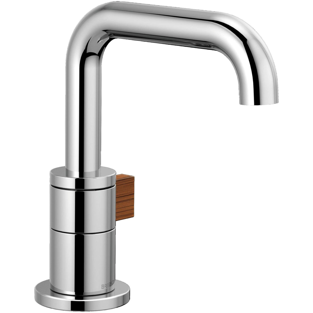 Polished Chrome Teak Wood Single Handle Single Hole Lavatory Faucet I194