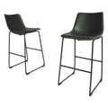 Charcoal Faux Leather Bar Stool Set of 2 U1386