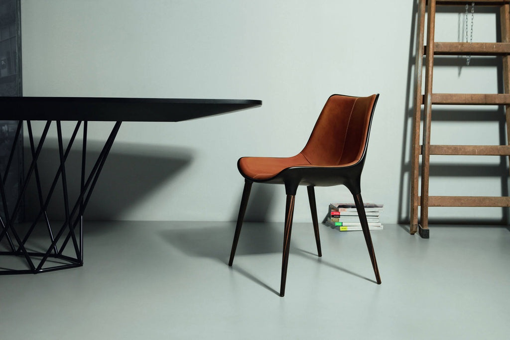 Aged Caramel Leather Dining Chair D89799