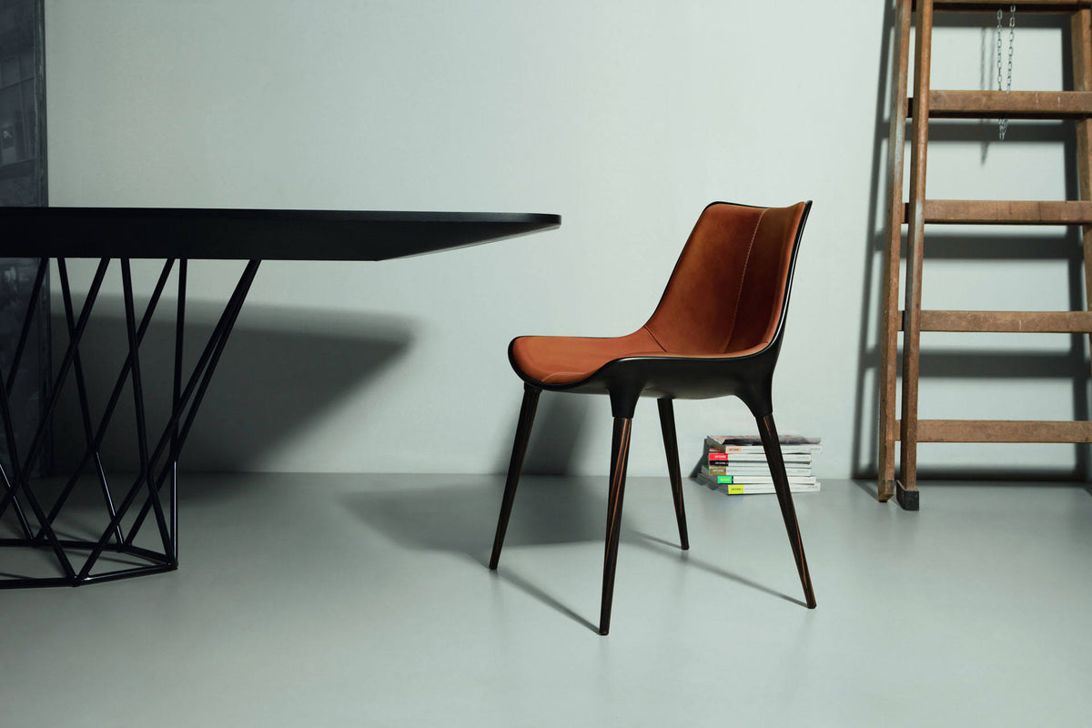 Aged Caramel Leather Dining Chair D89799