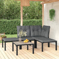 5 Piece Outdoor Patio Furniture Set with Dark Gray Seat and Back Cushions P62402