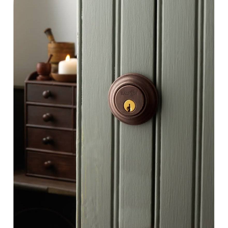 Satin Nickel Round Deadbolt Double Cylinder Q41609