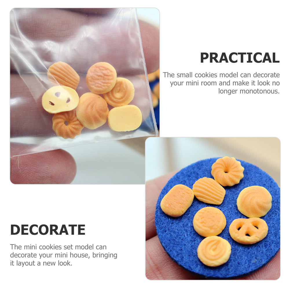 14Pcs Simulation Cookies Miniature Doll House Decors E21957