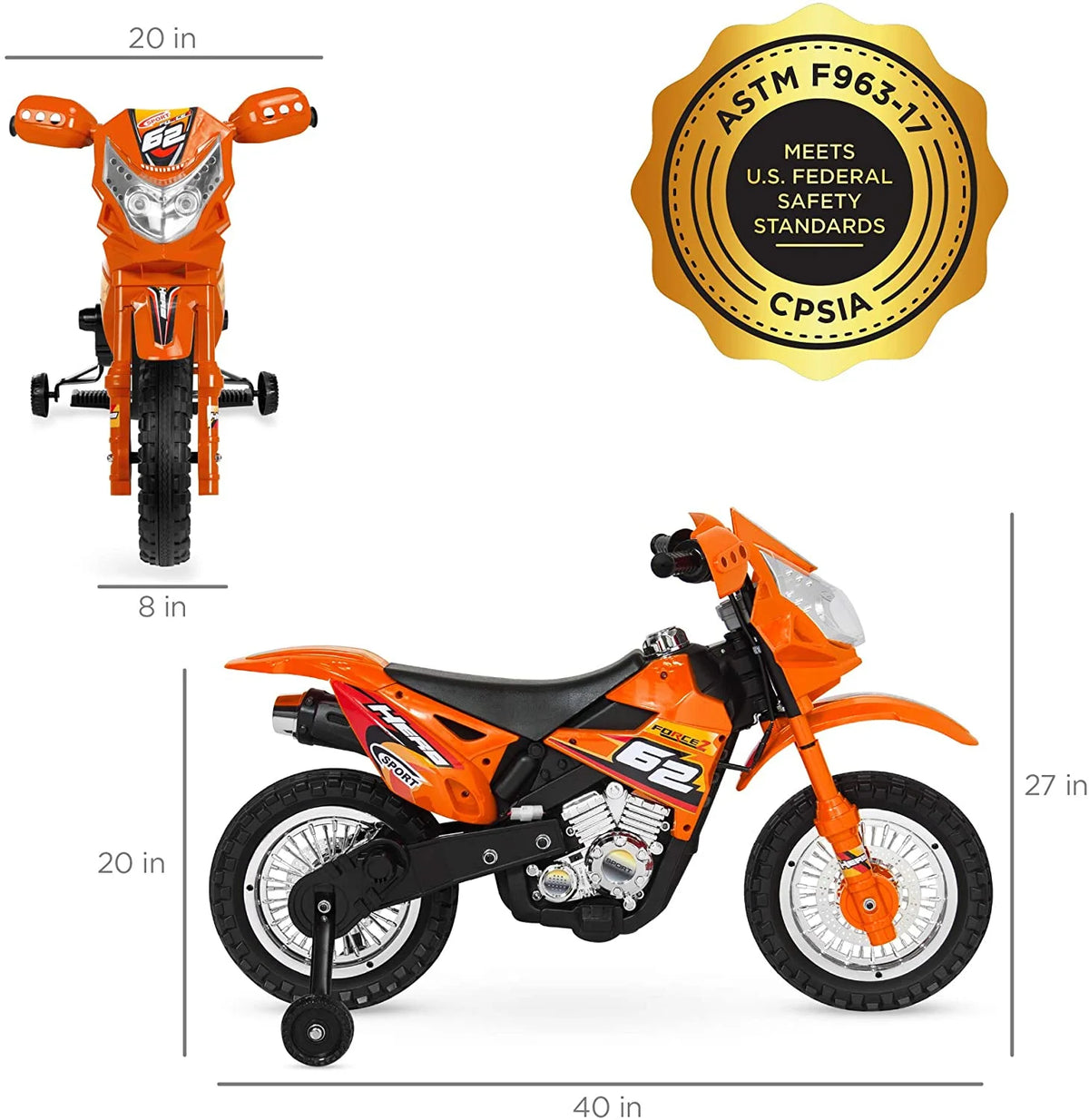 6V Ride On Motorcycle with Training Wheels H4639