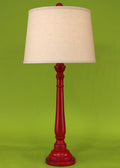 Distressed Brick Red Round Buffet Lamp 33 in M3150