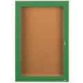 Aluminum Framed Enclosed Bulletin Board Blue - 24 x 12 in. U8126