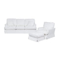 White 3-Piece Fabric Slipcover Living Room Set F2775