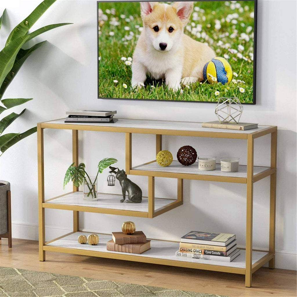Gold-White 3-Tier Console Table J464234