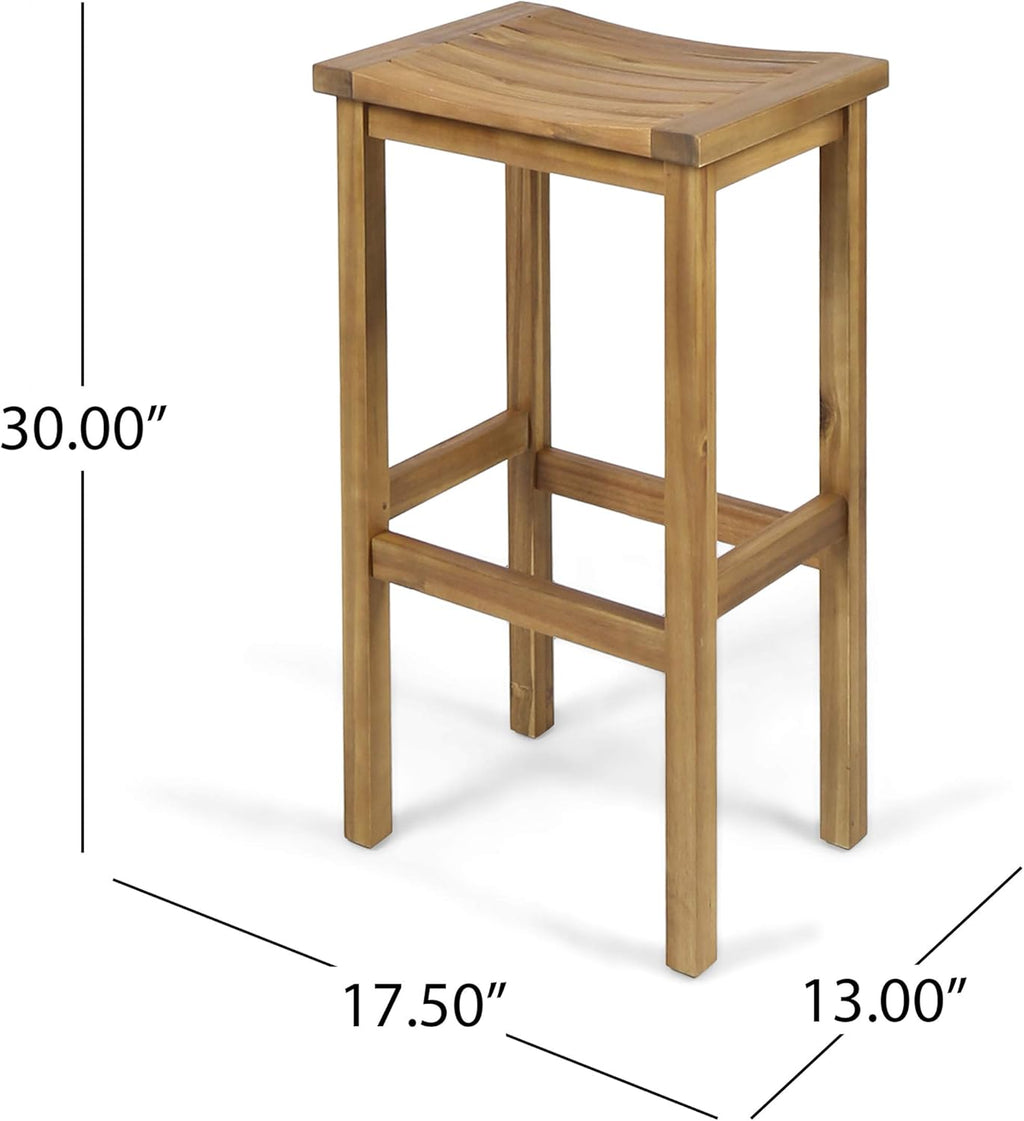 Natural Stained Acacia Wood Barstools, 4-Pcs Set V405
