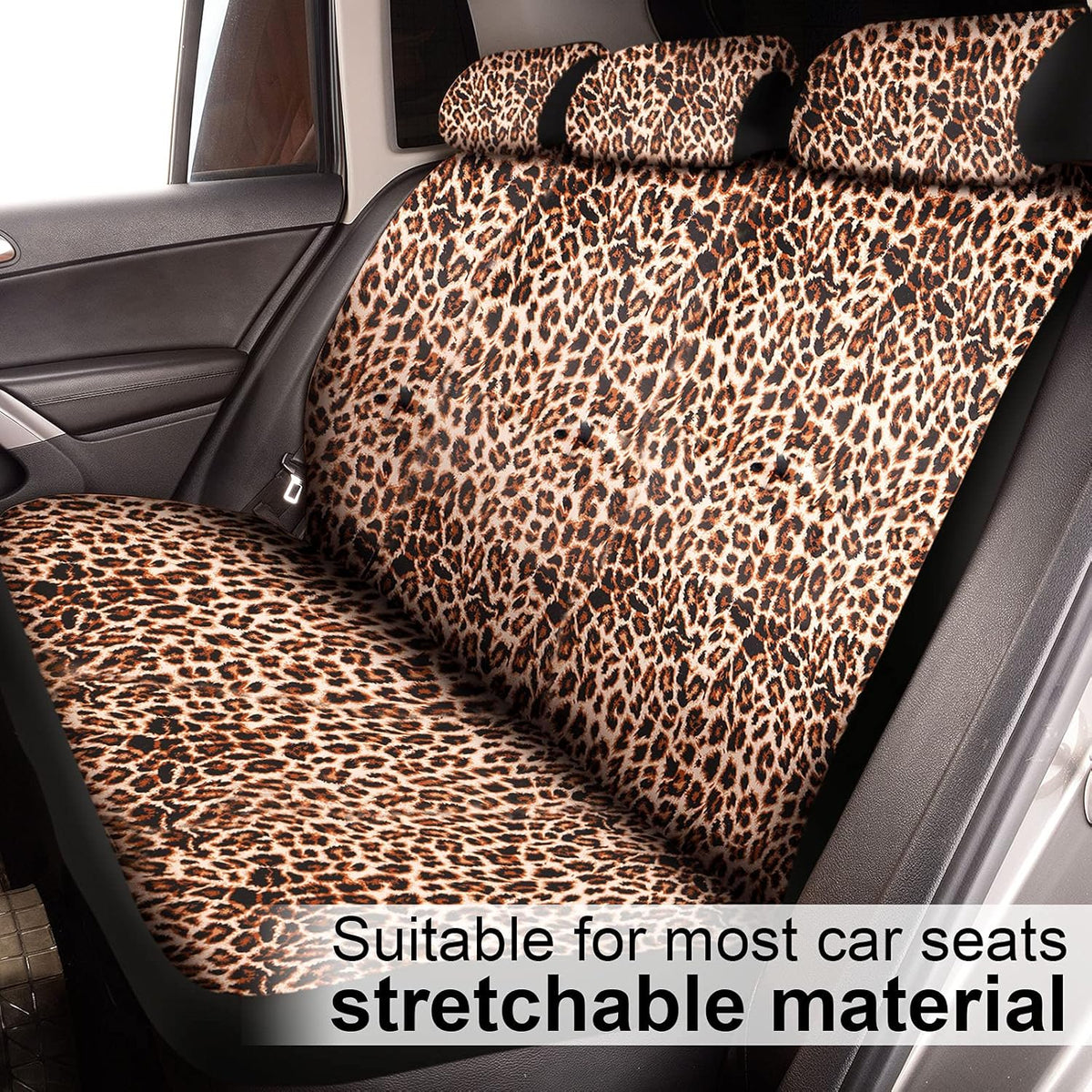 Leopard Print Car Accessories Set K6574