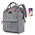 Grey Casual Backpack with USB Charging Port L822119