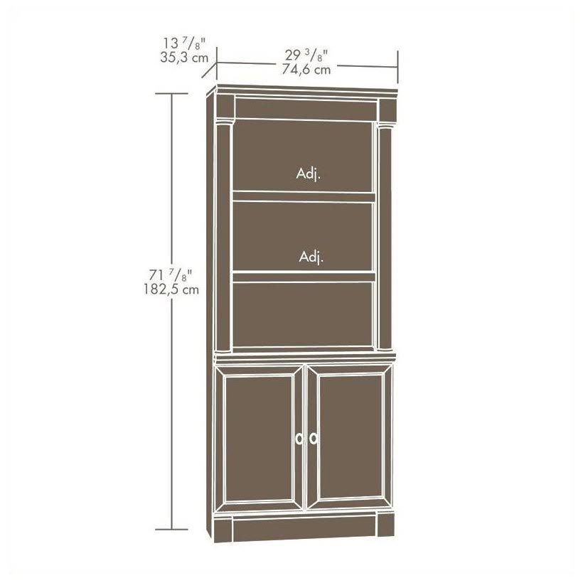 Library Bookcase with Doors in Select Cherry U495