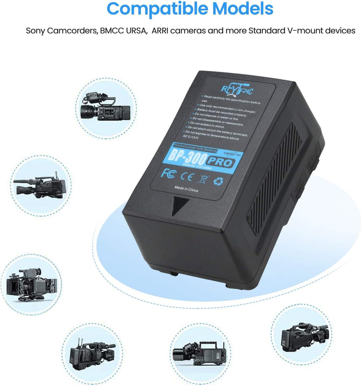 300Wh V Mount Battery with 5A Output D-Tap Charger and D-Tap Cable K9876
