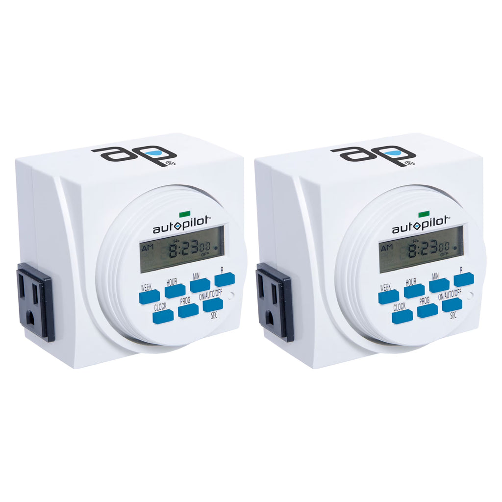 7 Day Dual Outlet Digital Programmable Light Timer, 2 Pack L68285