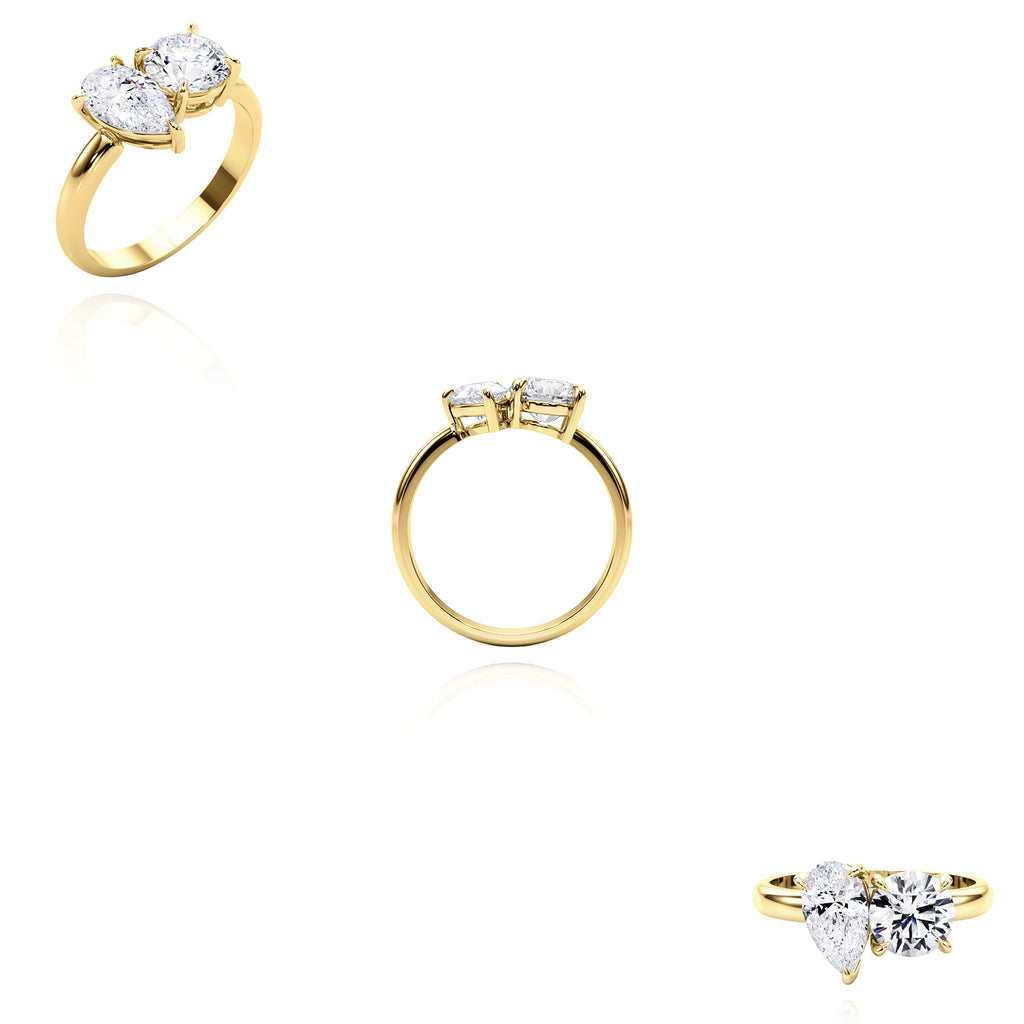 18K Yellow Gold Engagement Ring T976