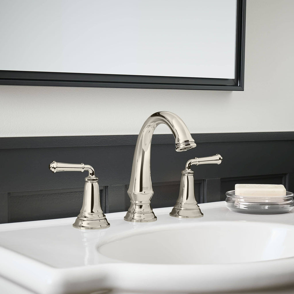 Polished Chrome Widespread Bathroom Faucet with Pop-Up Drain S432
