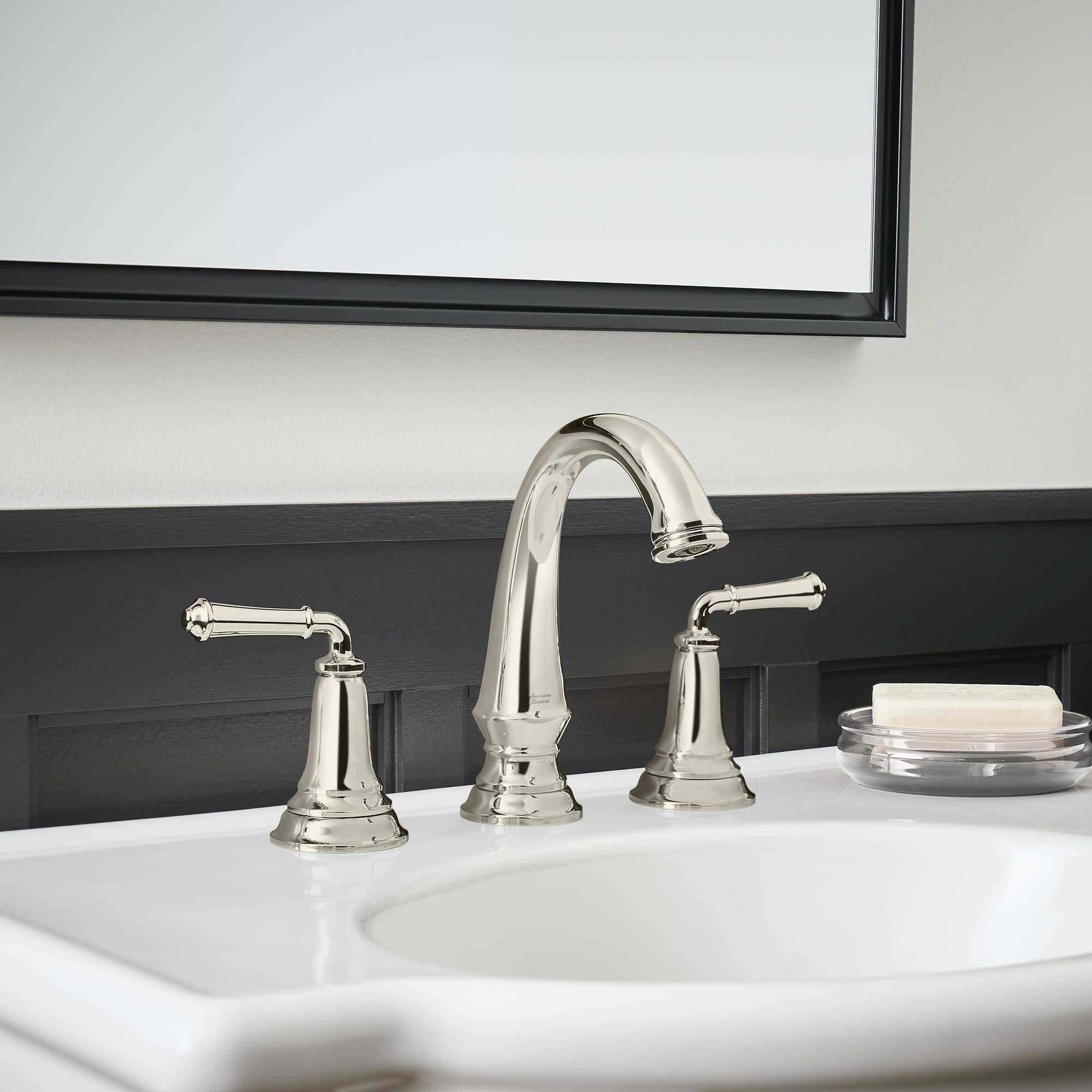Polished Chrome Widespread Bathroom Faucet with Pop-Up Drain S432