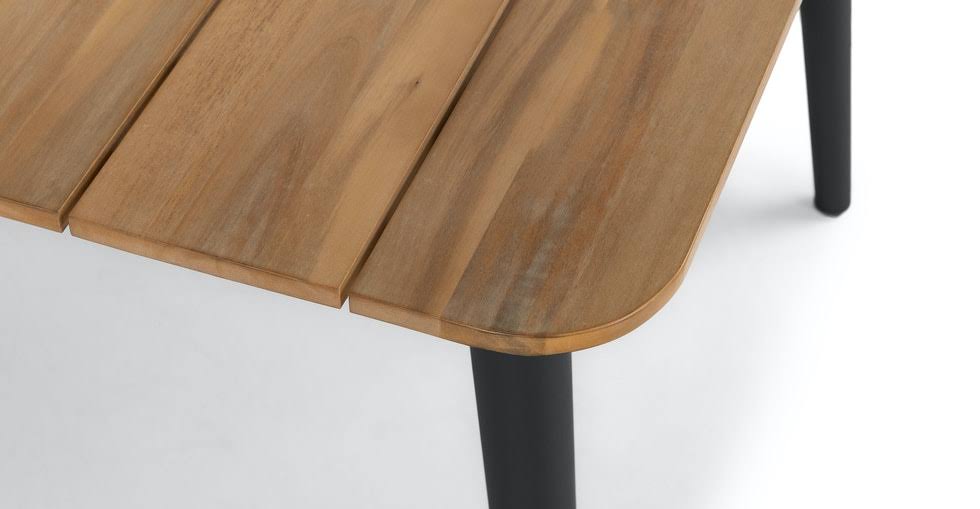Slate Metal Legs Acacia Dining Table Q74169